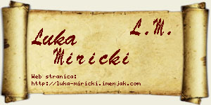 Luka Miricki vizit kartica